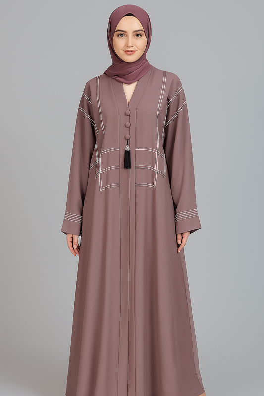 White doori Open abaya