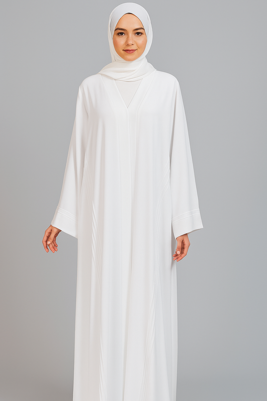 Open White Abaya