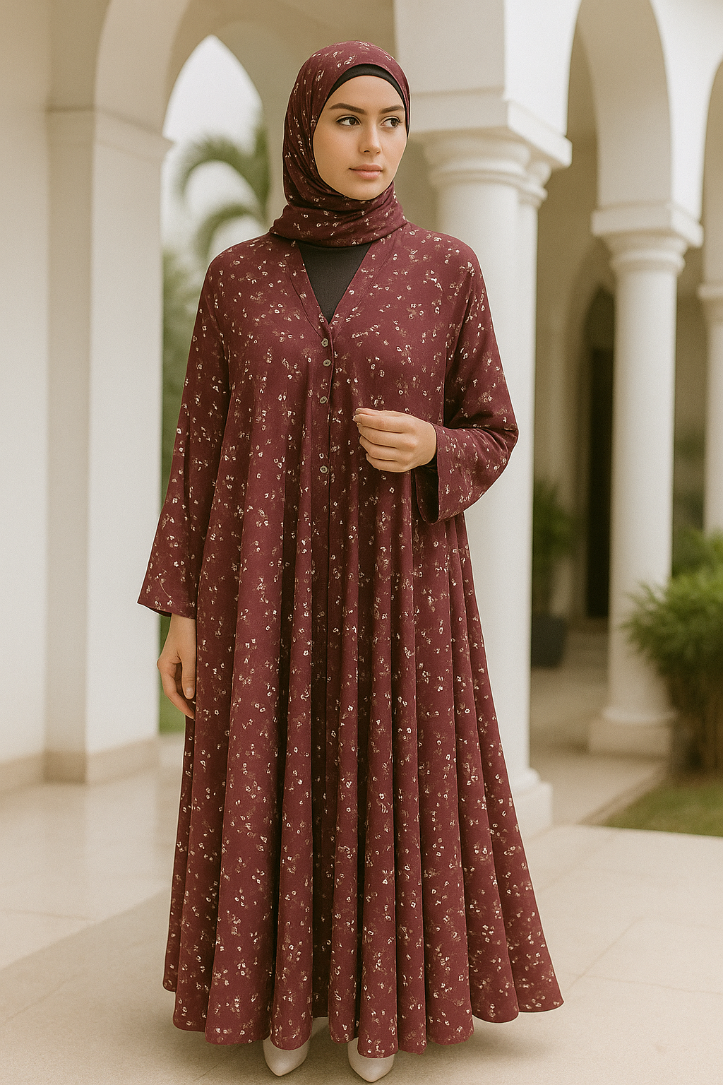 Printed Abaya